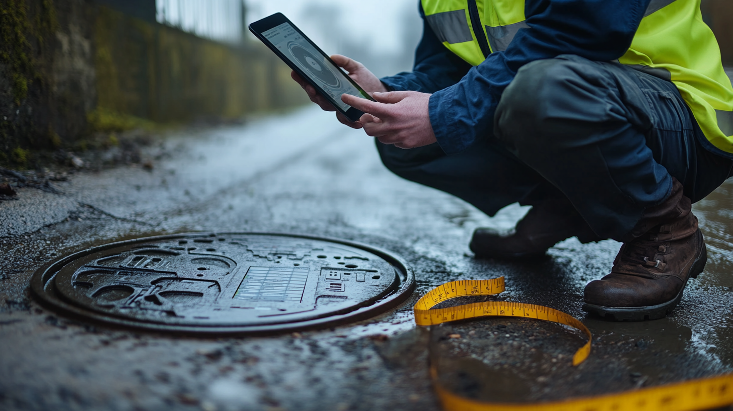 Flow Connects manhole inspection platform showing 3D chamber model generated from field data